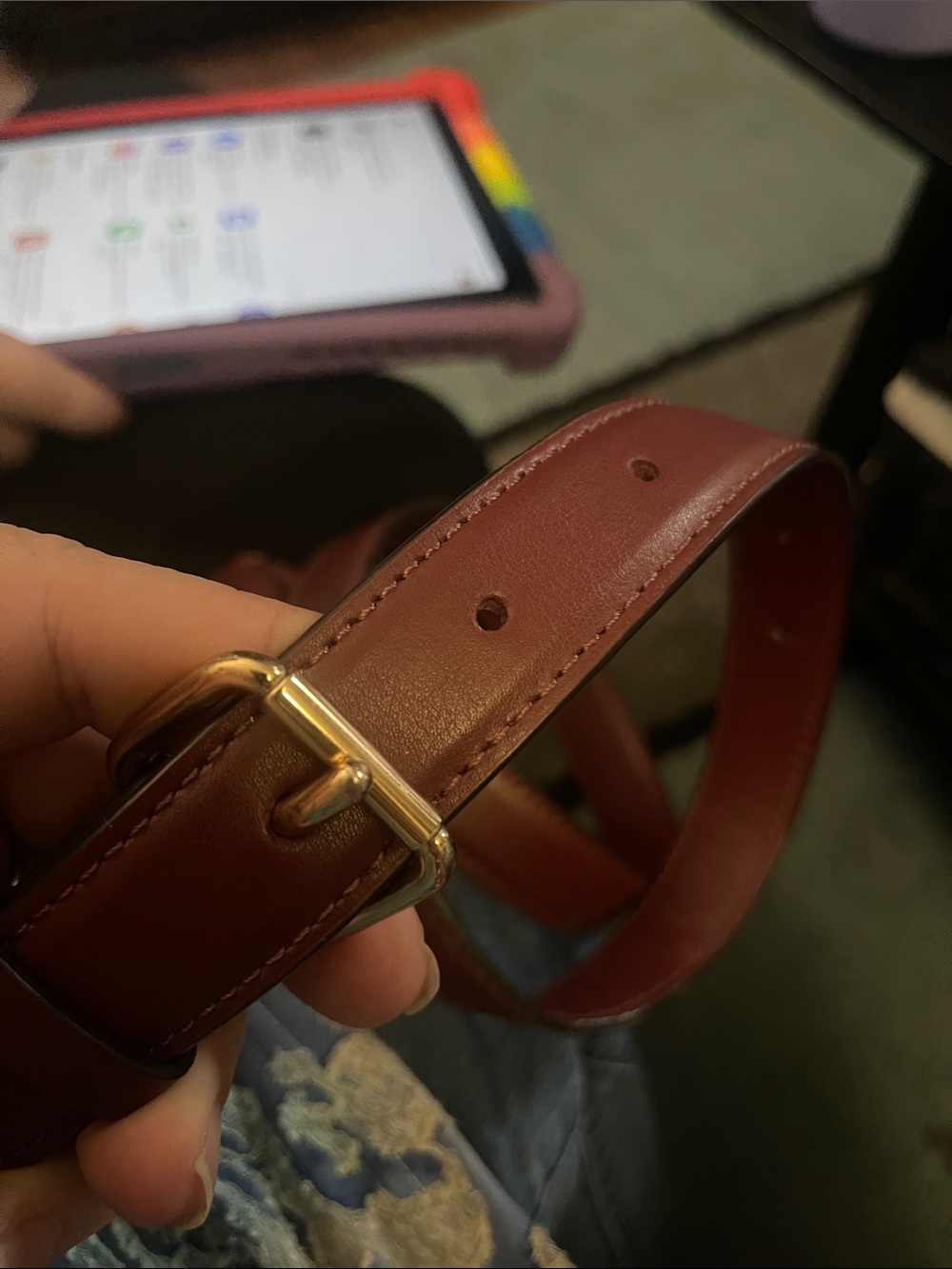 Coach Two-Tone Burgundy & Pink Leather Georgie Saddle Crossbody - Picture 11 of 13